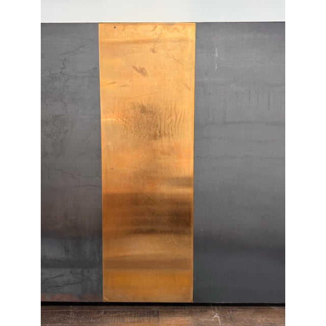 Ken Fulk Custom Long Wall-Mounted Zinc + Brass Headboard For Sale - Image 10 of 12