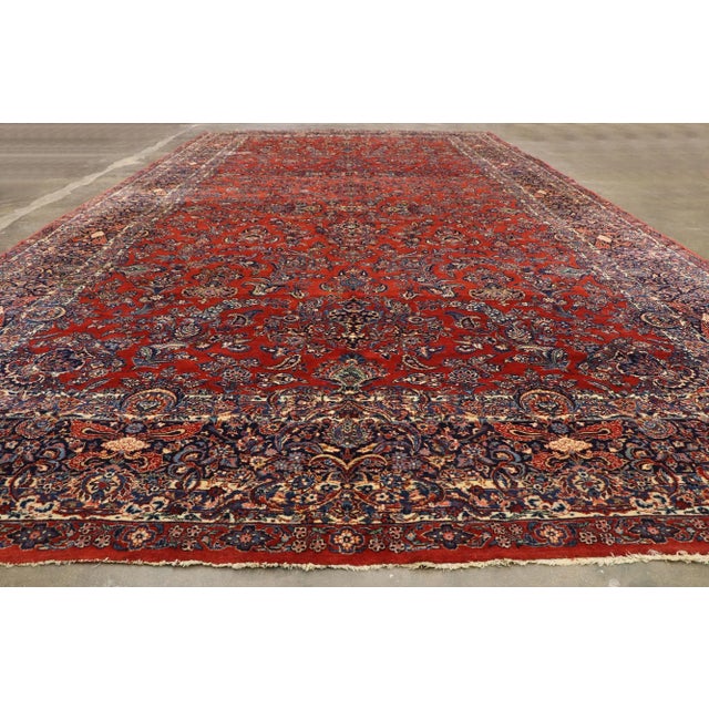 Textile Antique Persian Qazvin Rug - 11'00 x 21'00 For Sale - Image 7 of 10