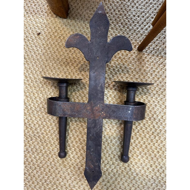 Gothic Solid Iron Candle Sconce For Sale - Image 3 of 3