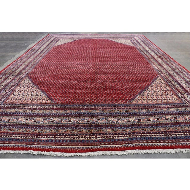 Textile Vintage Persian Sarouk Mir Boteh Rug - 11'05 X 15'11 For Sale - Image 7 of 9