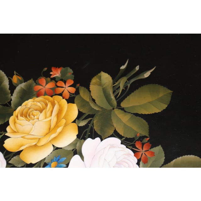 Black Antique Italian Pietra Dura Florentine Table With Ornate Carved Gilt Base For Sale - Image 8 of 14