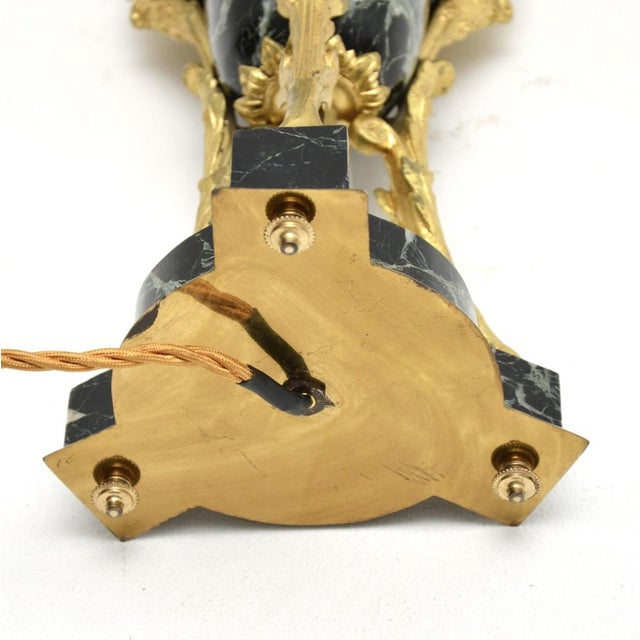 Black Antique French Marble and Gilt Bronze Table Lamp, 1890s For Sale - Image 8 of 9