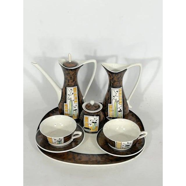 Mid-Century Ceramic Teapot Set by Alfa Ceramiche, Italy, 1950s, Set of 8 For Sale - Image 12 of 14