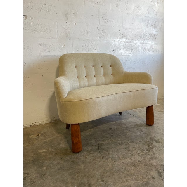 Mid-Century Modern Danish Mid Century Modern Loveseat For Sale - Image 3 of 9