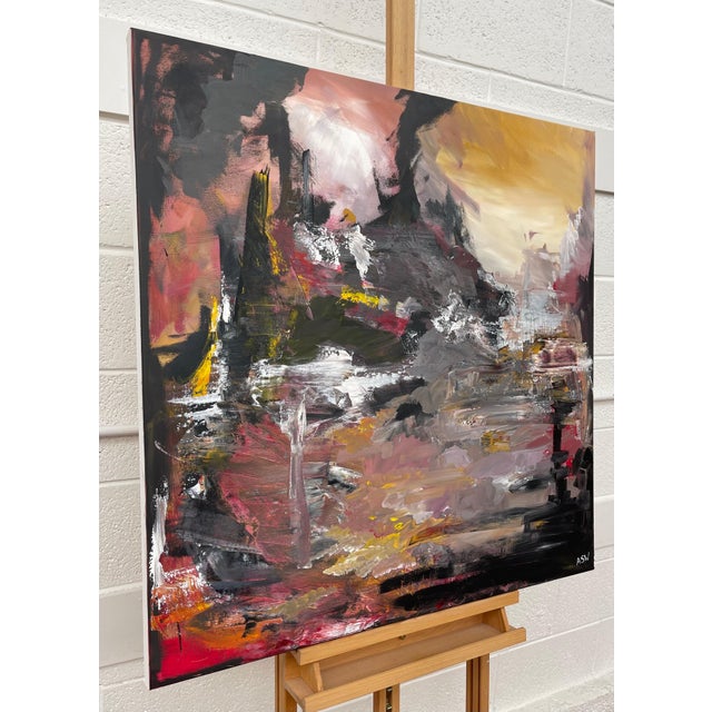 Black Yellow & Red Abstract Expressionist Art by Contemporary British Artist 2022 For Sale - Image 11 of 18