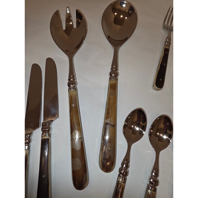 New 22 Piece Set of Bone and Stainless Flatware From Restoration Hardware For Sale - Image 4 of 11