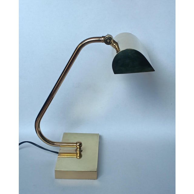Vintage Bankers Desk Lamp in Brass, 1960s For Sale - Image 3 of 10