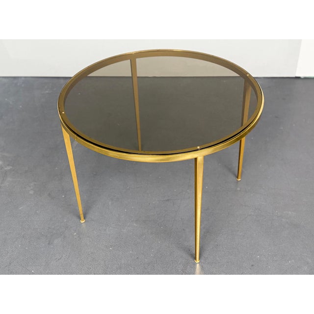 Hollywood Regency Coffee Table in Brass and Glass from Vereinigte Werkstätten München, Germany, 1960s For Sale - Image 10 of 10