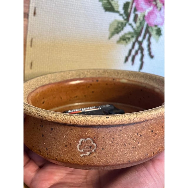 1970s 1970s Vintage Stoneware Wall Clock With Floral Detail For Sale - Image 5 of 8