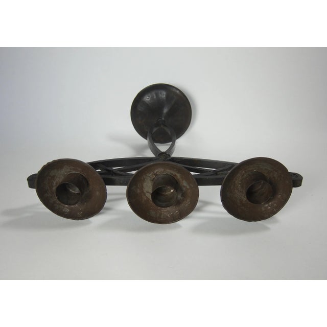 German Hugo Berger Goberg Attr. Arts & Crafts Black Iron Candelabra Pair For Sale - Image 9 of 11