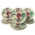 This is a charming set of twelve vintage French majolica plates by Portieux Vallerysthal, circa 1930s–1950s. Each cream-...