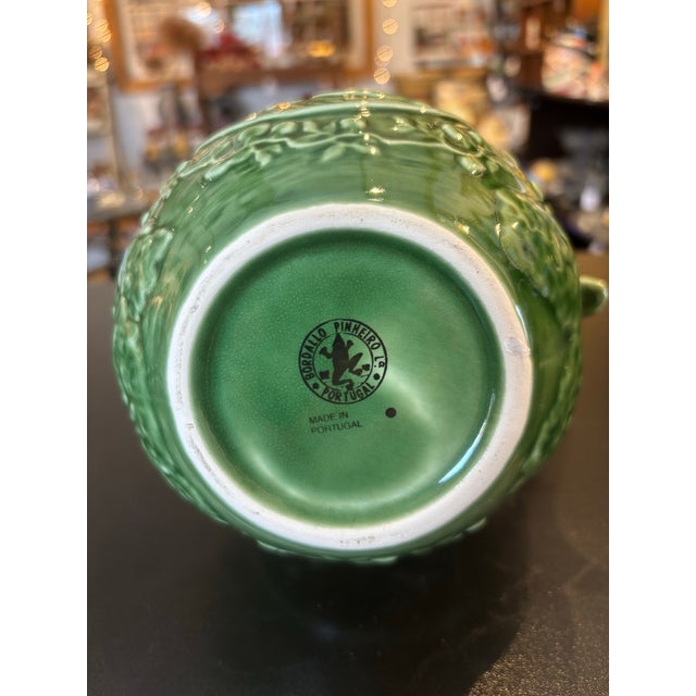 1990s Bordallo Pinheiro Green Bunny Rabbit Pitcher For Sale In Philadelphia - Image 6 of 7