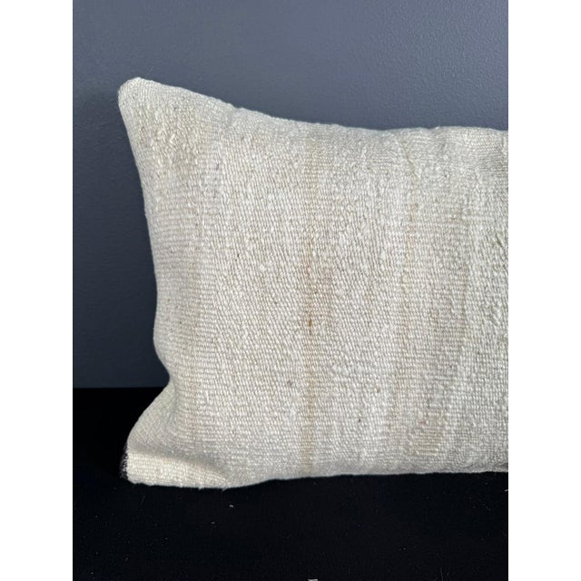 Contemporary Turkish Hemp Pillow Cushion Natural Beige Black Pillow Cushion Cover 16" x 24" For Sale - Image 3 of 4