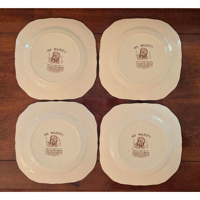 Vintage Johnson Brothers His Majesty Square Dessert/Salad Plate England For Sale In Los Angeles - Image 6 of 9