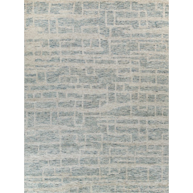 Sky Blue Exquisite Rugs Aldridge Hand-Knotted New Zealand Wool & Bamboo Silk Light Blue Rug-14'X18' For Sale - Image 8 of 8