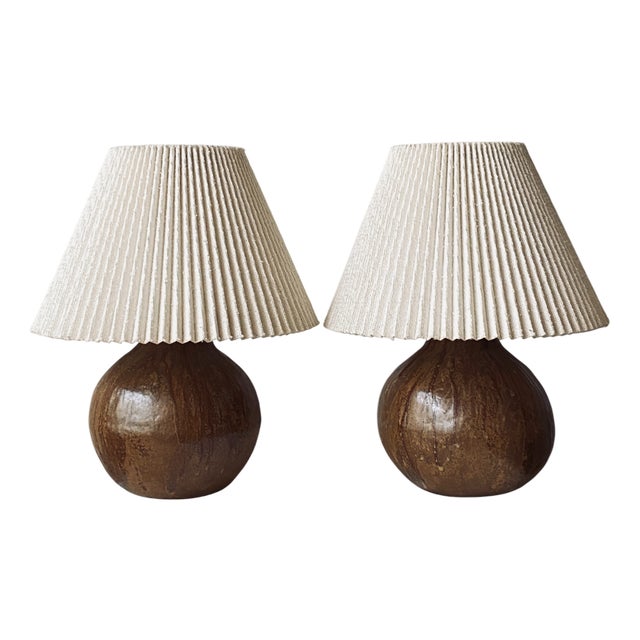 Plissé Table Lamps, 1970s, Set of 2 For Sale