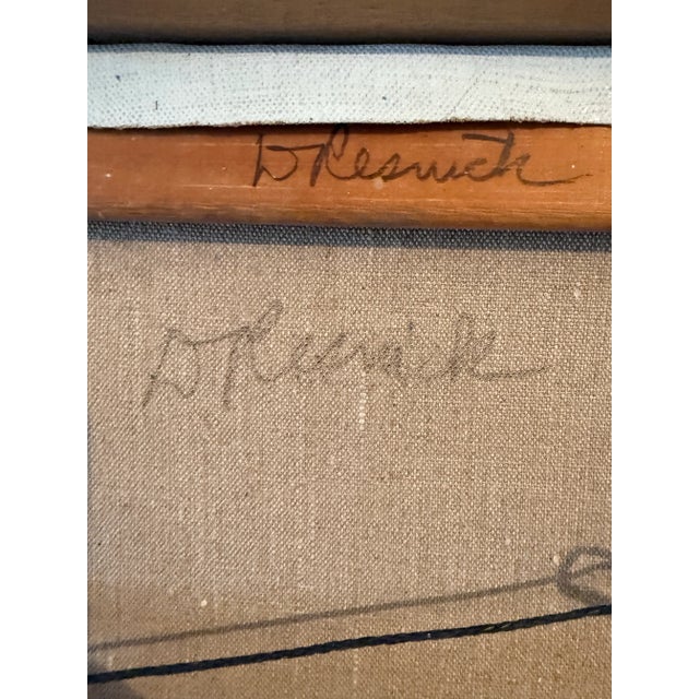 Vintage Original Oil Painting "Near Peconic" by Listed Artist Don Resnick For Sale - Image 4 of 6