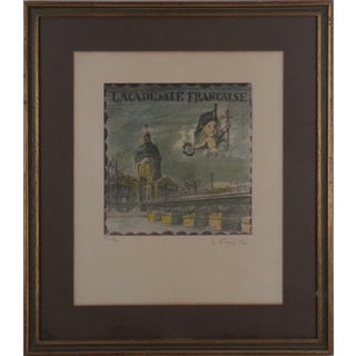 Tsuguharu Foujita, L’Académie Française, Lithograph For Sale