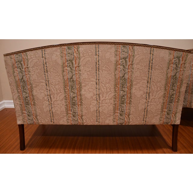 1920 Hickory Chair Sheraton Style Mahogany Spring-Seat Pair of Loveseats For Sale - Image 11 of 18