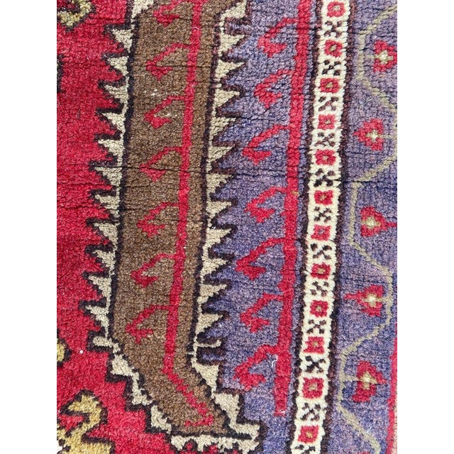 Brown Vintage Turkish Yastik Rug, 1950s For Sale - Image 8 of 16