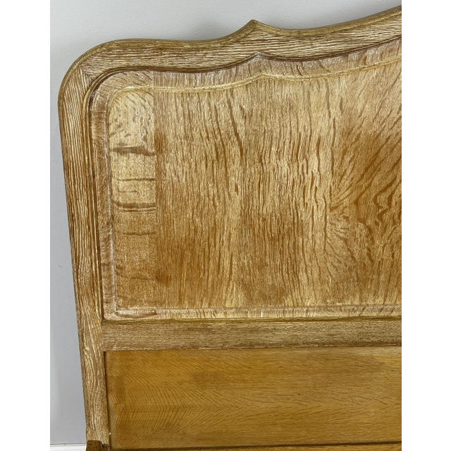 Gold Vintage Louis XVI French Oak King Size Bed Frame with Carved Headboard For Sale - Image 8 of 13