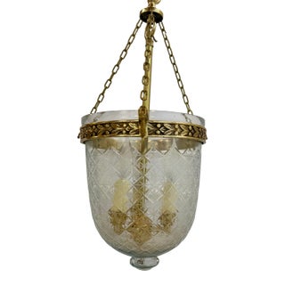 Brass and Glass Vintage Lantern For Sale