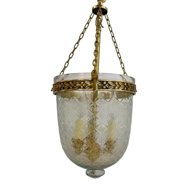 Brass and Glass Vintage Lantern For Sale