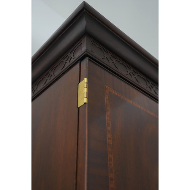 Councill Craftsmen Inlay Mahogany Bedroom Armoire Cabinet For Sale - Image 16 of 18