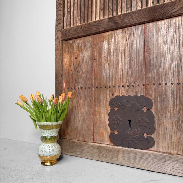 Antique Japanese Wooden Rolling Door, 1890s For Sale - Image 11 of 18