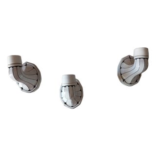 Art Noveau Appliques in Brunquell Porcelain, Germany, 1960s, Set of 3 For Sale