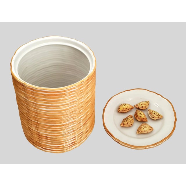 Mid 20th Century Trompe l'Oeil Jar Majolica Palissy Christine Viennet Style 1960s For Sale - Image 5 of 12