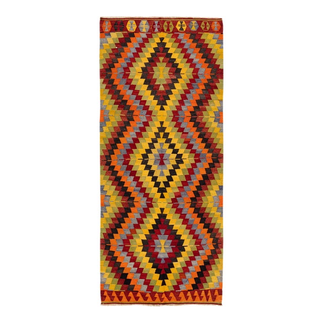 Vintage Sumakh Handmade Multicolor Gallery Wool Rug For Sale