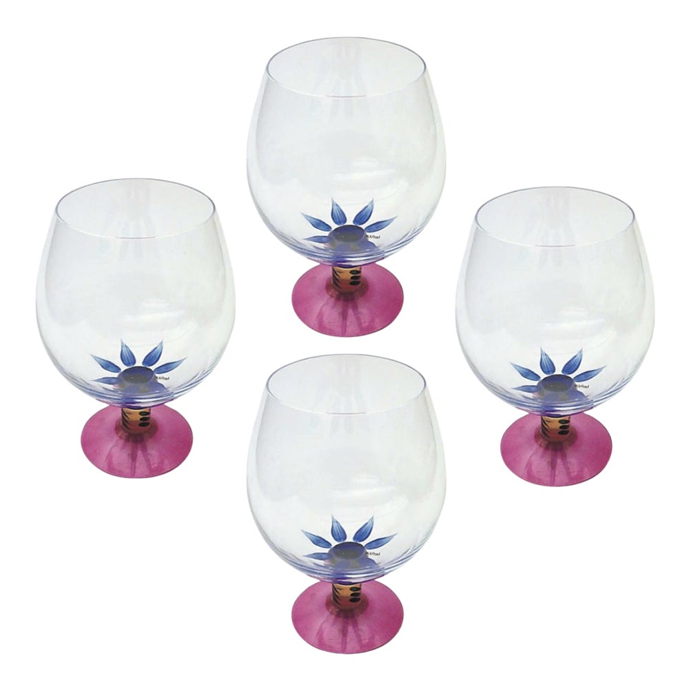 1980s Kosta Boda Palm Trees Brandy Cognac Glasses Set of 4 | Chairish