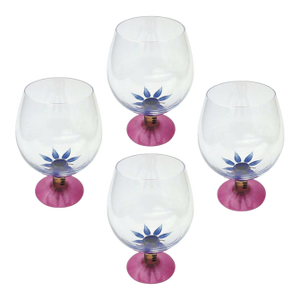 1980s Kosta Boda Palm Trees Brandy Cognac Glasses Set of 4