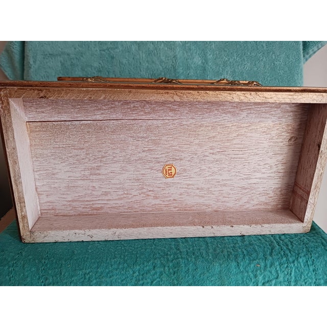 Brown Vintage 5 Drawer Florentine Jewelry Chest Case, Lined 1960's For Sale - Image 8 of 11
