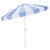 Metal Buti 9 Ft Crank Umbrella, Baby Blue Cabana Stripe/White Pole For Sale - Image 7 of 8