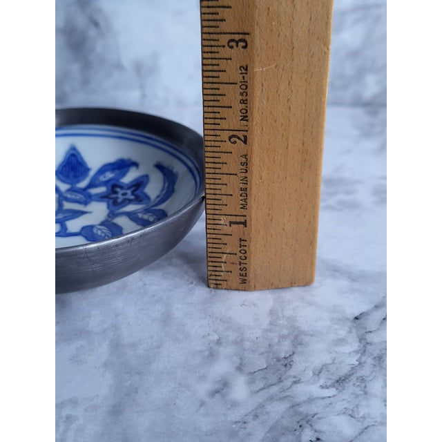 1980s Japanese Porcelain in Pewter Bowl For Sale - Image 12 of 12