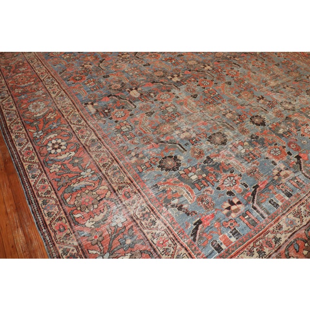 Persian Early 20th Century Oversize Blue Grey Persian Mahal Rug - 13'4" x 20'4" For Sale - Image 3 of 12