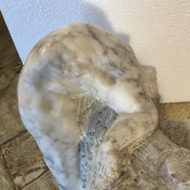 Carved Marble Recycling Male Figure Sculpture For Sale In Miami - Image 6 of 13