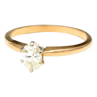 14KY Diamond(0.53) Solitaire Ring, size 6.5 For Sale