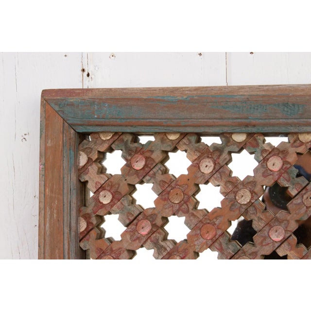 Antique Carved Lattice Mirror For Sale In Los Angeles - Image 6 of 10