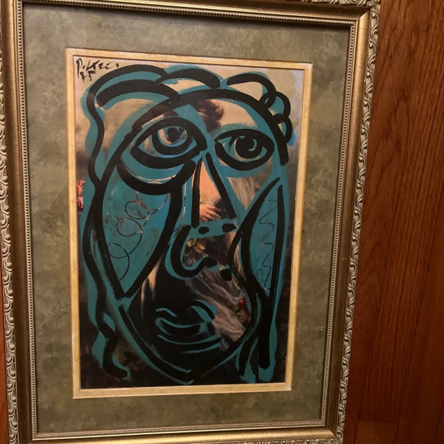 1975 Abstract Portrait Painting of Pablo Picasso by Peter Robert Keil, Framed For Sale - Image 10 of 13