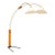 Mid-Century Modern Oak & Brass Arc Floor Lamp by Nova, c.1970’s For Sale