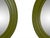 Round Olive Green Mirrors, 1970s, Set of 2 For Sale - Image 4 of 8