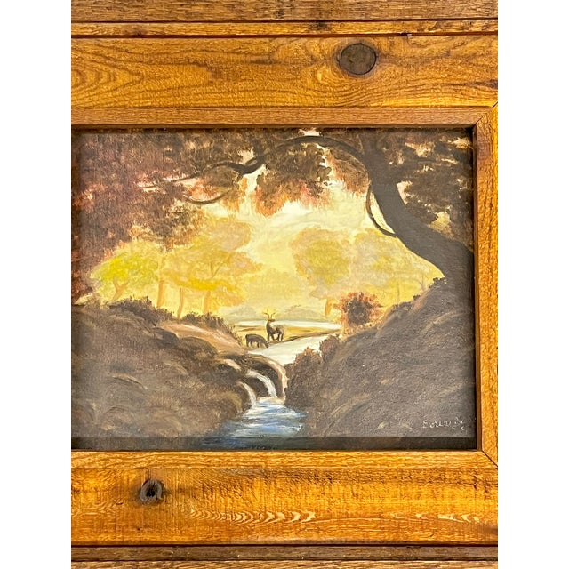 Vintage Texas Folk Art Landscape in Rustic Wood Frame For Sale - Image 10 of 13