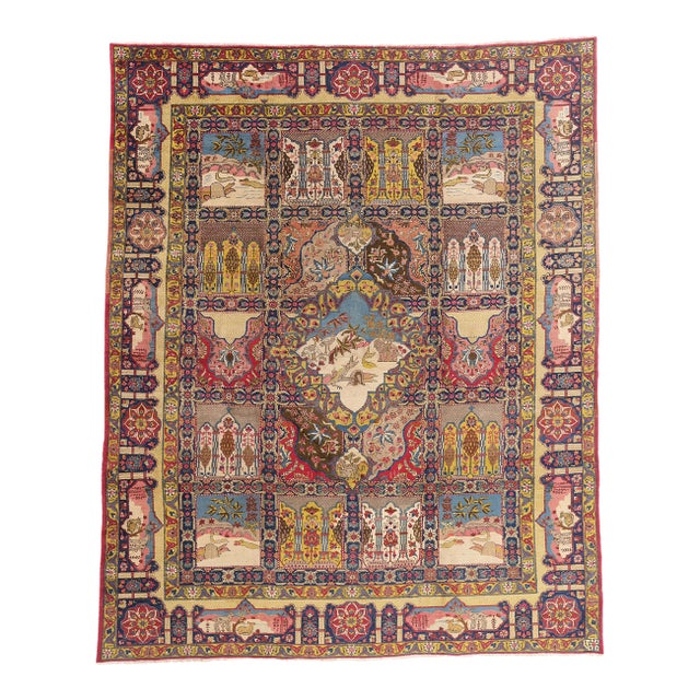 Antique Persian Tabriz Rug, 09'07 X 11'10 For Sale