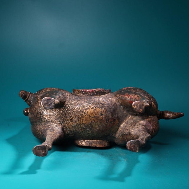 1960s Heavy Vintage Chinese Gilt Bronze Tang Style Horse Sculpture For Sale - Image 5 of 9