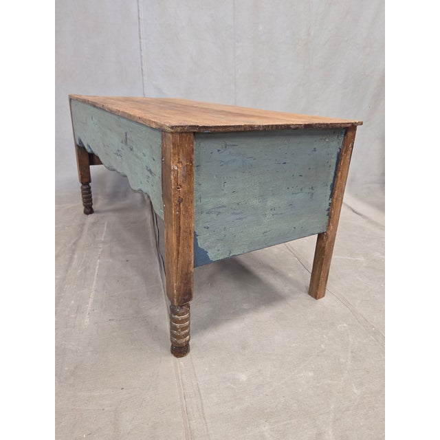 Vintage Rustic Southwestern Painted Pine Coffee Table For Sale - Image 11 of 12