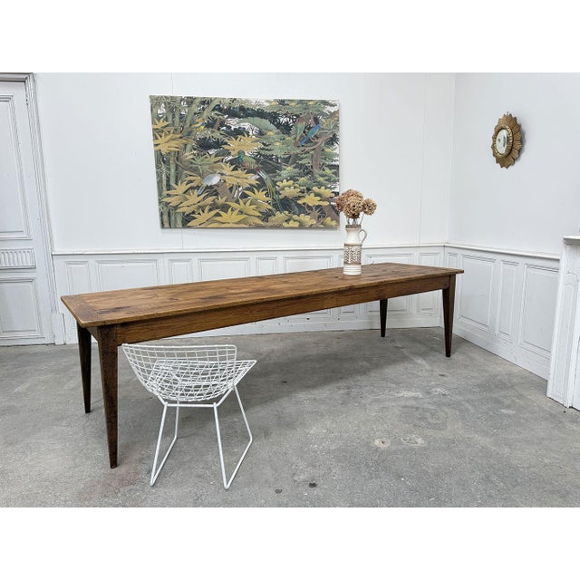 Large Farmhouse Fir Table, 1950s For Sale - Image 9 of 10