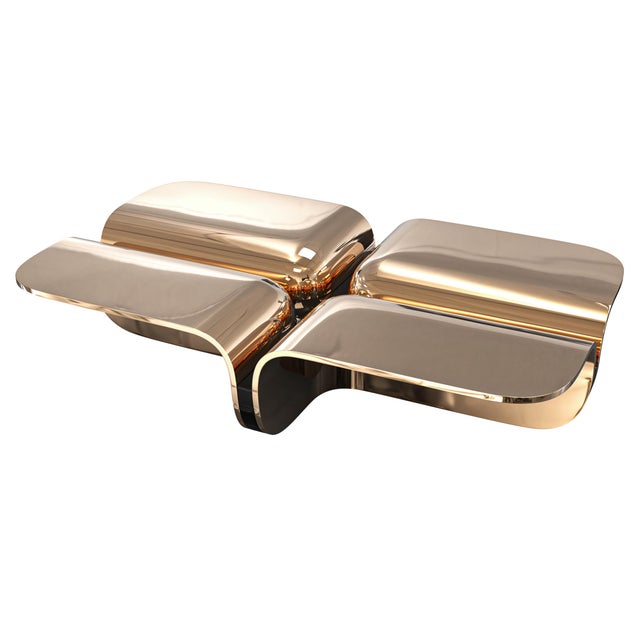 Alphacute" Coffee Table With Bronze, Handcrafted For Sale In Los Angeles - Image 6 of 7